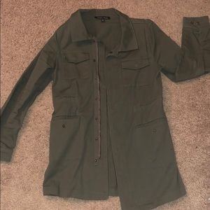 Cute, long army green jacket